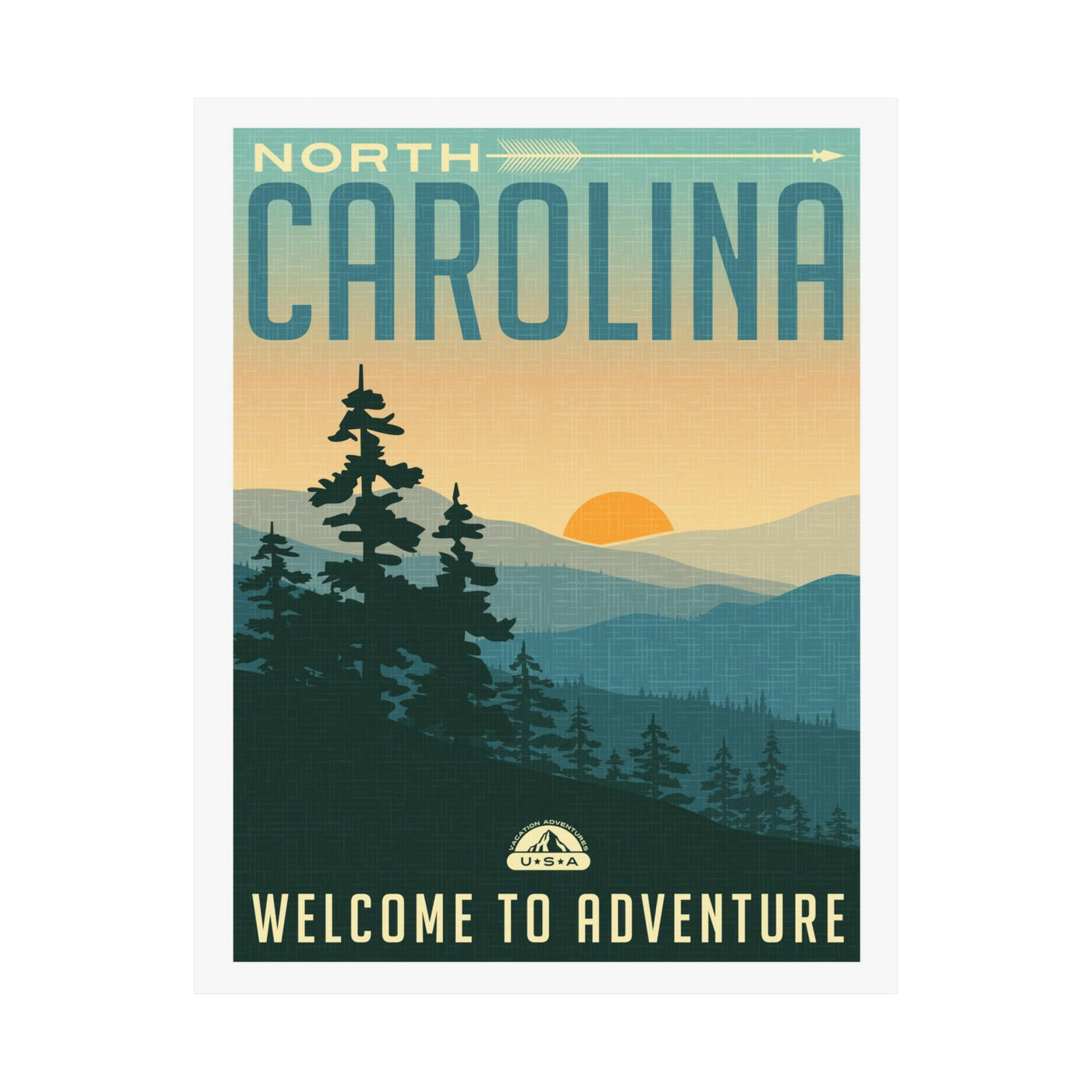 North Carolina Travel Poster - Ezra's Clothing