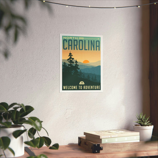 North Carolina Travel Poster - Ezra's Clothing - Poster