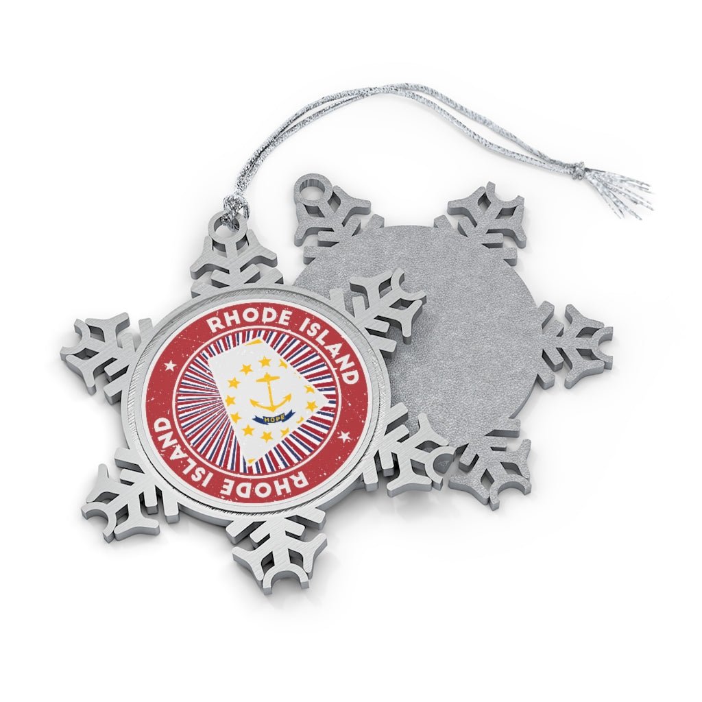 Rhode Island Snowflake Ornament - Ezra's Clothing - Christmas Ornament
