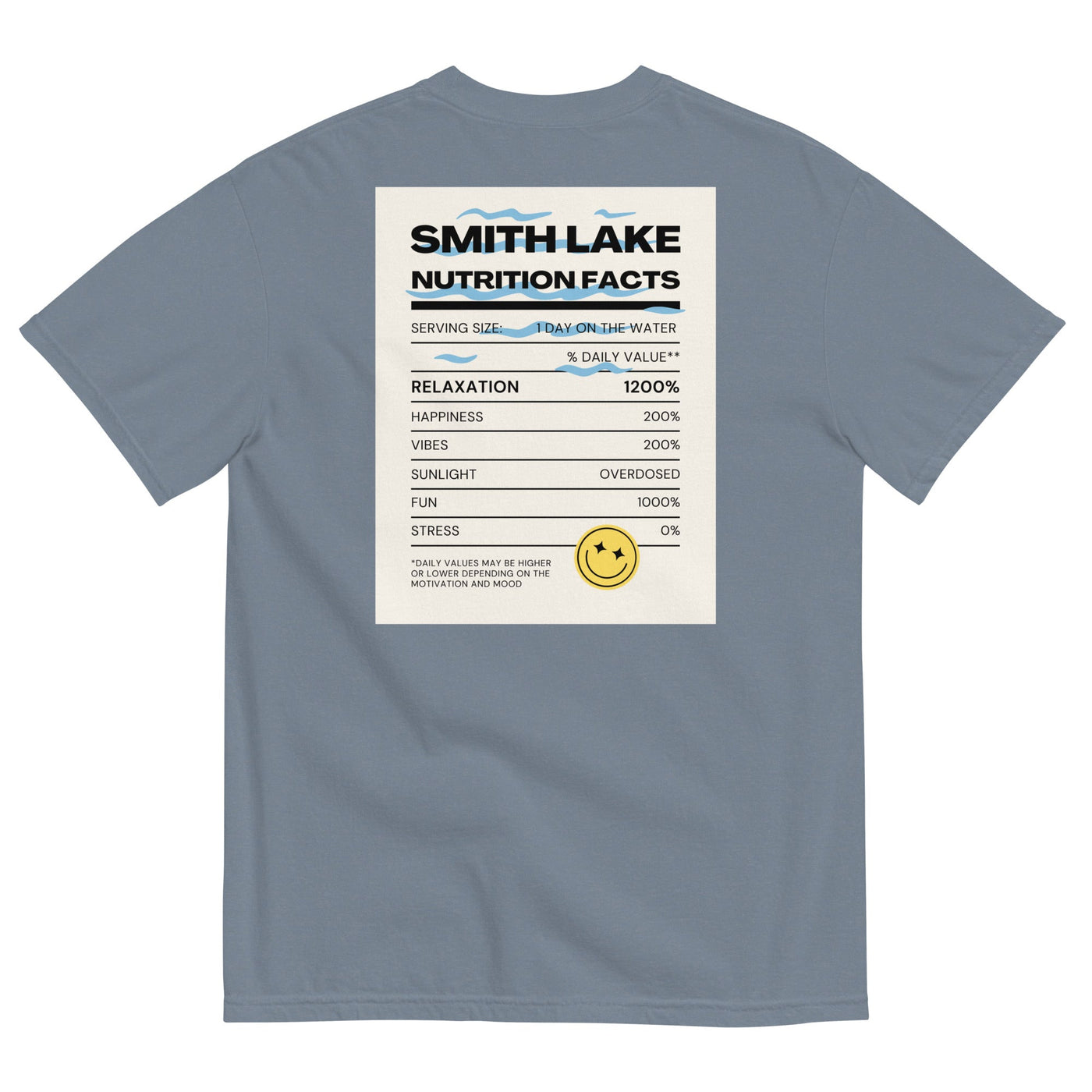 Smith Lake Nutrition Facts Shirt - Ezra's Clothing