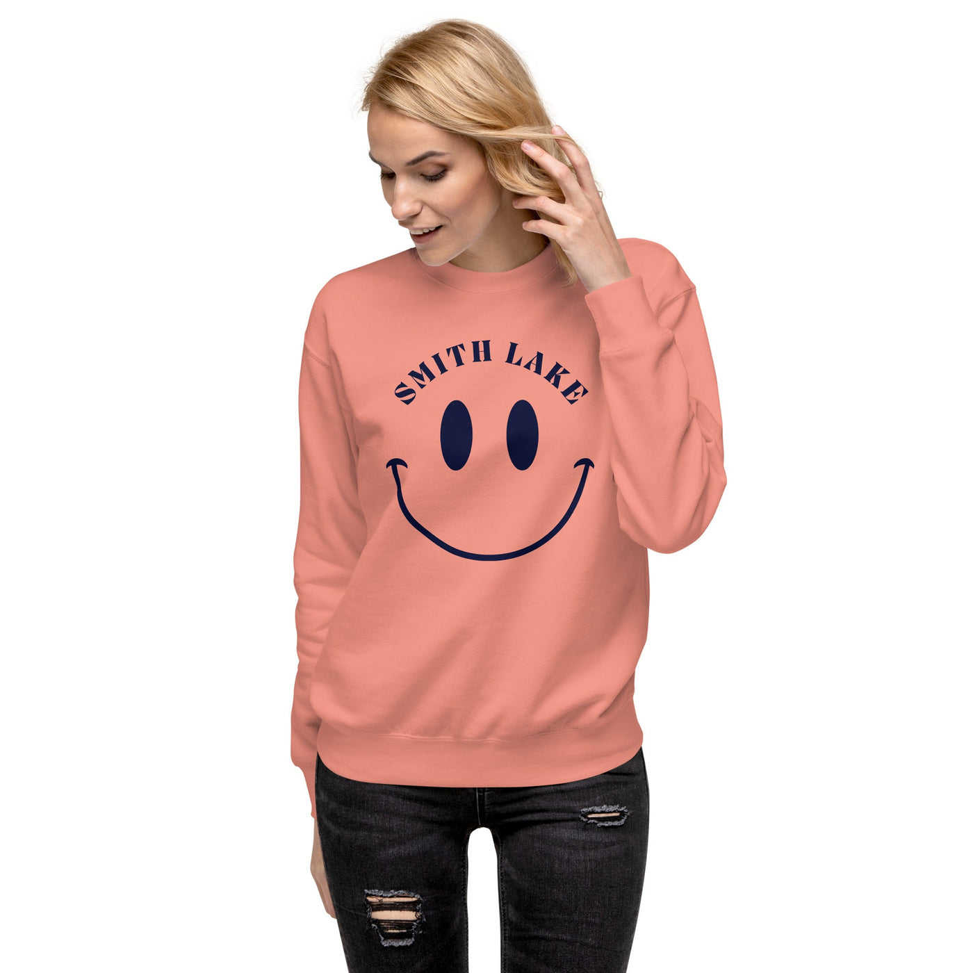 Smith Lake Smiley Face Print Sweatshirt - Ezra's Clothing