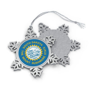 South Dakota Snowflake Ornament - Ezra's Clothing