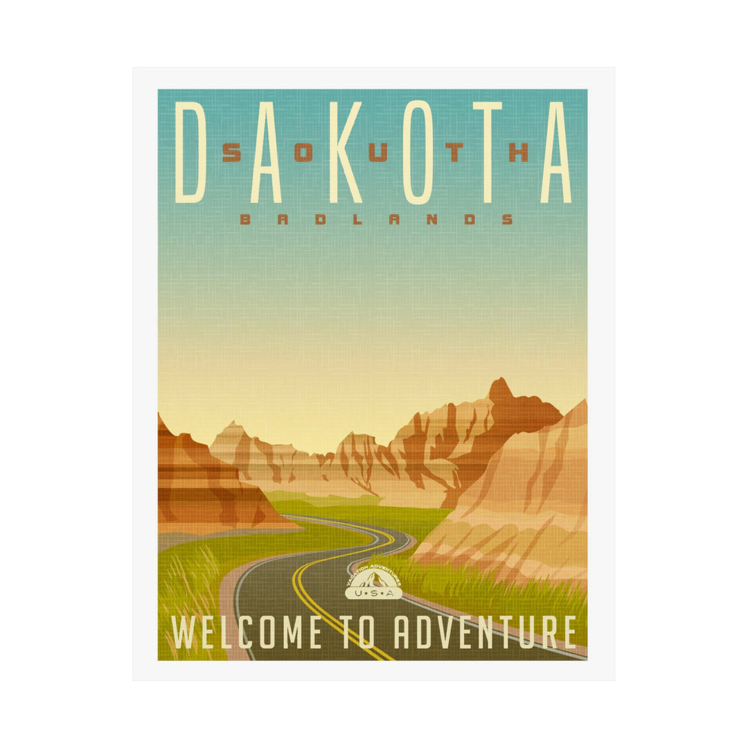South Dakota Travel Poster - Ezra's Clothing - Poster