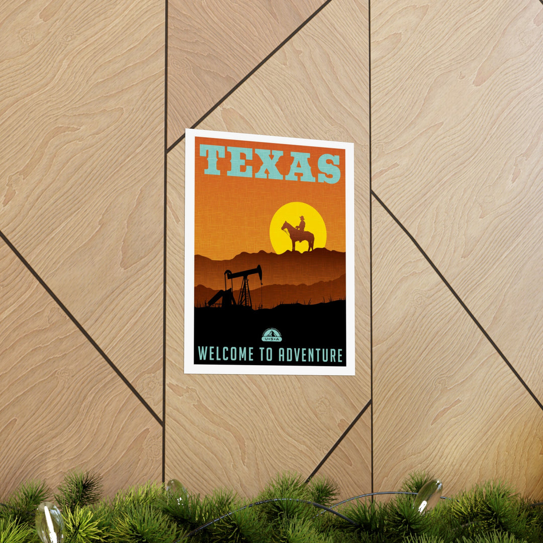 Texas Travel Poster - Ezra's Clothing - Poster