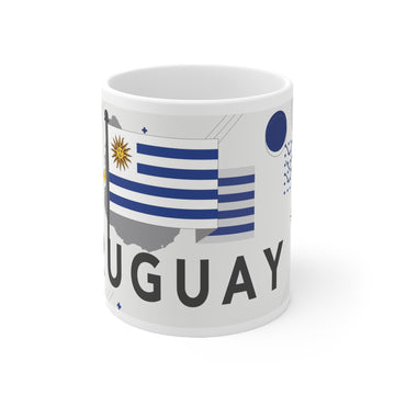 Uruguay Coffee Mug - 11oz Ceramic - National Banner, Flag Inspired Design - International Travel Gift, Souvenir