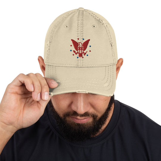 USA Eagle Emblem Distressed Hat - Ezra's Clothing - Hats