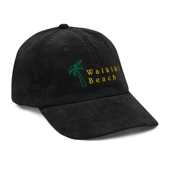 Waikiki Beach Vintage Corduroy Cap - Ezra's Clothing - Hats