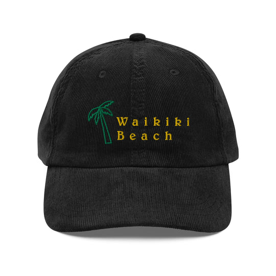 Waikiki Beach Vintage Corduroy Cap - Ezra's Clothing - Hats