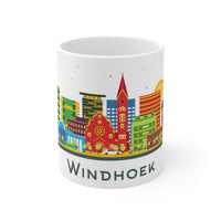 Windhoek Namibia Coffee Mug  - 11oz Ceramic - City Skyline Design - Travel Gift, Souvenir