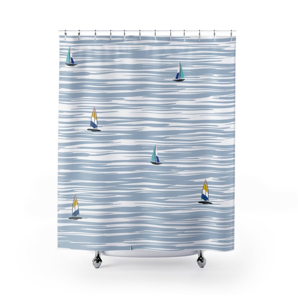 Windsurfing Ocean Pattern Shower Curtain - Ezra's Clothing